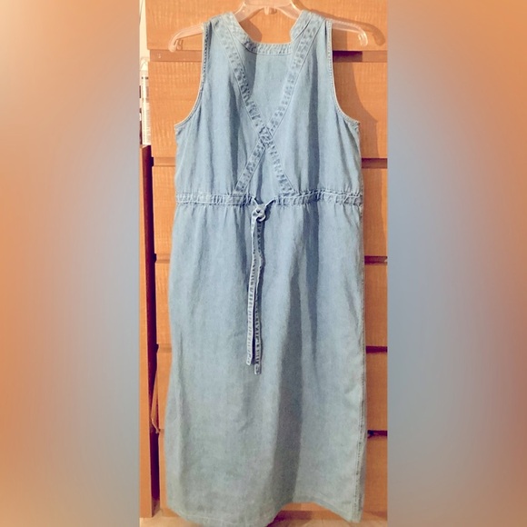 Jones NY Stonewash Denim Sleeveless Maxi Dress, Large - Picture 5 of 7